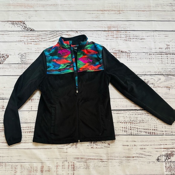 Girls black soft zip up sweatshirt! Size 14/16 - Picture 1 of 5